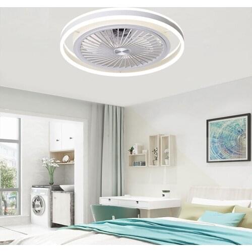 Round LED Fan Ceiling Lights 6 Speeds Remote Modern Ceiling Fan With Light For Bedroom Dining room Kitchen Kids Room Office