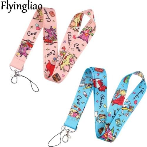 Cow and Chicken Lanyard for Keys Phone Cool Neck Strap Lanyard for Camera Whistle ID Badge Cute webbings ribbons Gifts