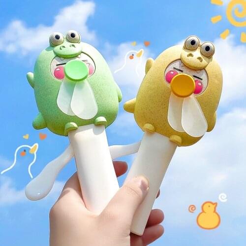 Mini Cartoon Manual Fan Hand Pressure Portable Handheld Ventilator Summer Air Cooling for Children Kids Cubs Gift Safe Soft Vane