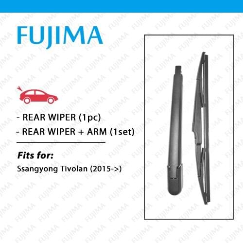FUJIMA Rear Wiper Blade and Arm for Ssangyong Tivolan (2015-Onwards) Back Window Windscreen Rear Wiper Arm