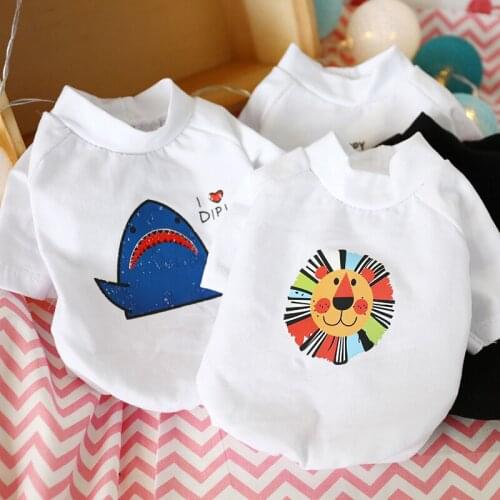 Cute Cartoon Pet Dog Tshirt Vest Summer Cotton Dog Clothes for Chihuahua Yorkshire Shirts Puppy Cat Shirt Dog Clothing for Dogs