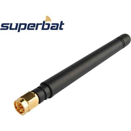 Superbat 93mm Black 433Mhz 2dbi Rubber Antenna Aerial Signal Booster SMA Plug Connector Straight for Ham Radio