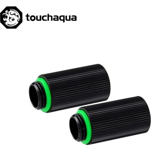 2PCS Bitspower Touchaqua G1/4" 40mm Extender,Cooling Kit Build Fittings Connector Black ,Silver,TA-F64
