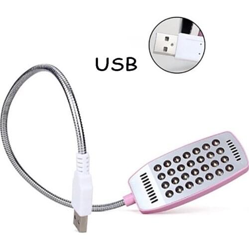 28 LEDs USB Light Energy Save Book Lamp 360 degree Flexible Laptop Computer Desk Light Reading Learning Lighting Metal Hose