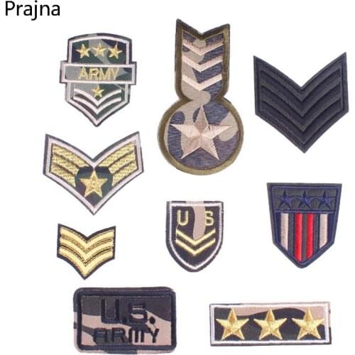 Prajna US Army Tactical Military Patch Badge Iron On Patches For Clothes Cheap Embroidered Patches Punk Rock DIY Applique