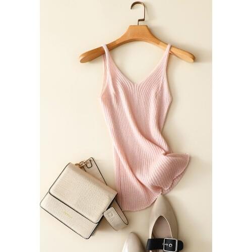 High quality casual 100% cashmere camis tank tops for women