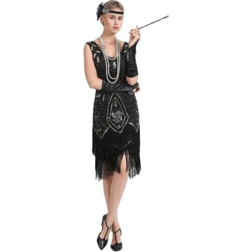Plus Size Women 1920s Flapper Costume Gatsby Vintage Roaring 20s Dresses Fringed For Party Prom