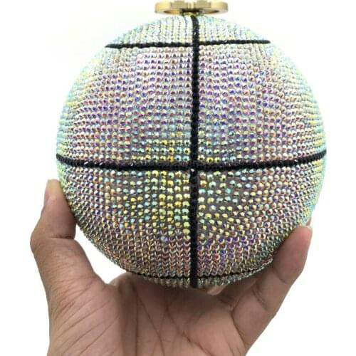 Lady AB Silver Wedding Purse Rhinestone Crystal Clutch Bags Evening Bags Purses Women Wedding Bridal Prom Shoulder Bag Handbags