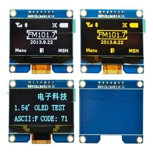 1.54 inch 7PIN Blue OLED Module SPD0301 Drive IC IIC / SPI Interface 128*64