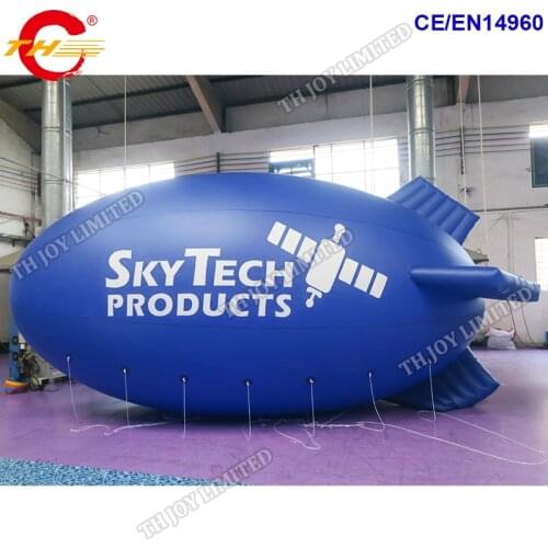 1pc 5m + 1pc 6m long custom made inflatable blimp Airship Zeppelin for sale, inflatable Advertising balloon for outdoor