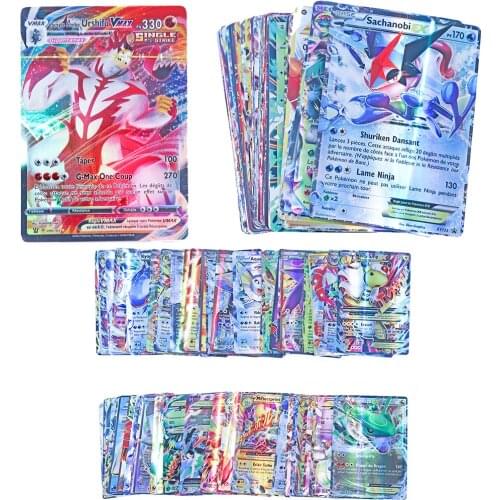 10PC French English Version Pokemon Card Battle Game Card 10GX 10V Vmax Tag 10EX 10MEG For Kids