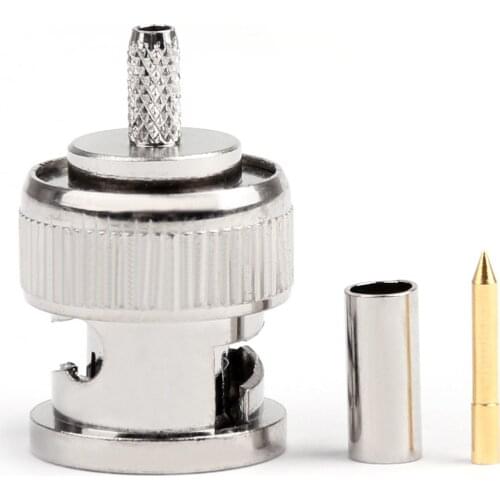 Artudatech 10Pcs BNC Male Plug RF Straight Crimp Adapter For RG174 RG316 RG179 LMR100 Cable Connector Jack Parts