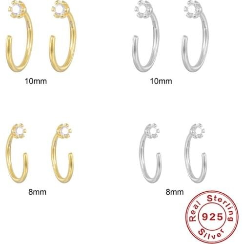 Canner 925 Sterling Silver Earrings Cuff Back Wear Pendientes Minimalist CZ Zircon Earrings For Women Ear Cuff kolczyki Hot Sale