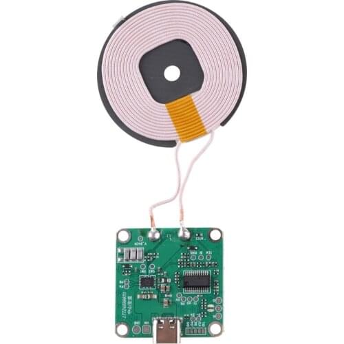Wireless Coil Transmitter Module with LED and Type-C Port High Power 5V -13.5V Support Most Mobile Phones QW