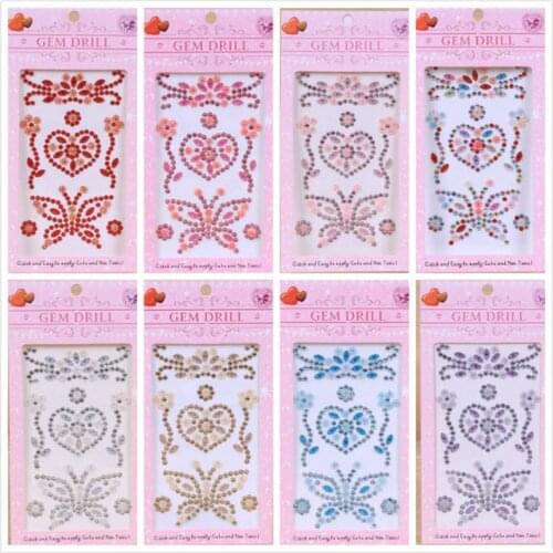 DIY Acrylic Sticker Crystal Diamond Butterfly Stickers Handmade Butterfly Decoration Stickers Kids Toys