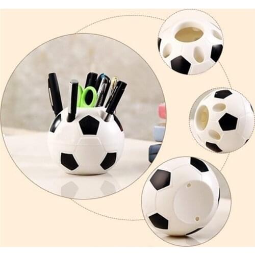 Football Pen Pencil Holder creative student stationery Desktop multifunction storage box PE container brush pot office supplies