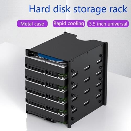 HXBE 5 Layers 3.5'' Hard Drive Enclosure Box HDD Storage Case Shelf for PC Laptop Desktop Portable Metal Rack