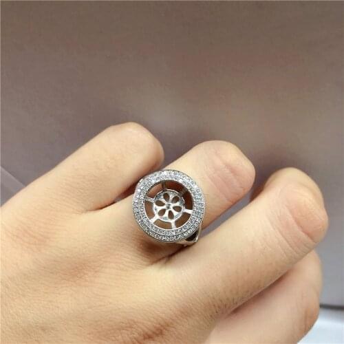 NO PEARLS Silver Plated Ring Base Mountings Findings Settings Adjustable Ring Jewelry Parts Fittings Accessories for Pearl Beads