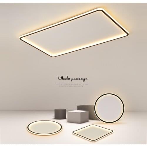 Round/Square Led ceiling light For living room lights bed room led techo ceiling lamp Black/White art modern led ceiling lights