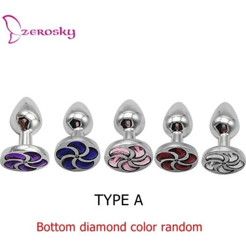 Zerosky Metal Anal Plug Stainless Steel With Beads Jewelled Anal Butt Plug Sex Toys Massager Hot Sale For Couples