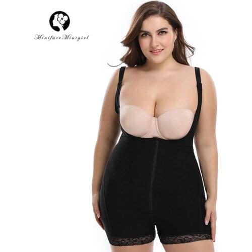 Minifaceminigirl 6XL Plus Size Shapewear Lace Slimming Body Shaper Feminino Bodysuits Modeling Strap Underwear Women