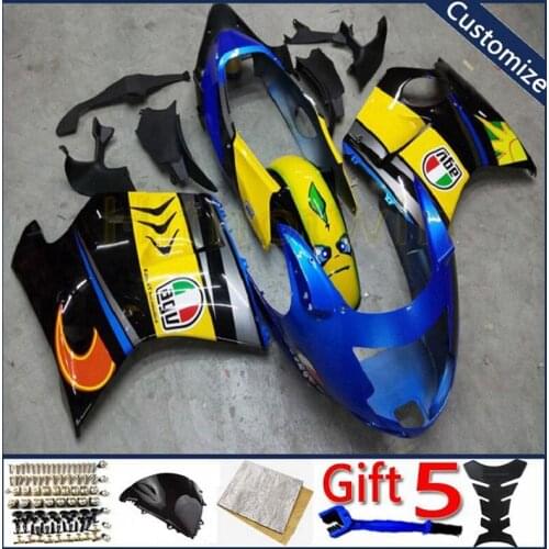 Motorcycle cowl For CBR1100XX 1997 1998 1999 2000 2001 2002 2003 CBR 1100XX ABS Fairing kit Injection mold blue yellow