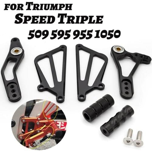 Motorcycle Rearset Footpeg Brake Rear Gearbox Gear Shift Shifter Lever + Wing For Triumph Speed Triple 509 595 955 1050 02-10