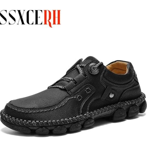 2021 New Comfortable Men Casual Shoes Loafers Men Shoes Quality Split Leather Mens Shoes Men Flats Moccasins Shoes Size 38-48