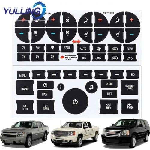 YUYLLING 2021 Car Interior Stickers Radio+ A/C Climate Control Button Repair Decals Stickers wholesale