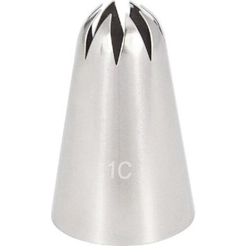 20pcs/Lot)Free Shipping FDA High Quality Stainless Steel 18/8 Cake Decorating Closed Star Icing Nozzle #1C