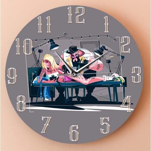 Modern Design Wall Clock Silent Wall Watch Tattoo Master Machine Professional Sign For Old School Tattoo Studio Tattooist Gifts