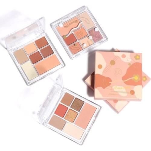 New Seven-color Eyeshadow Palette Hot Sale Glitter Pearlescent Highlight Long Lasting Waterproof Blush Palette Cosmetics