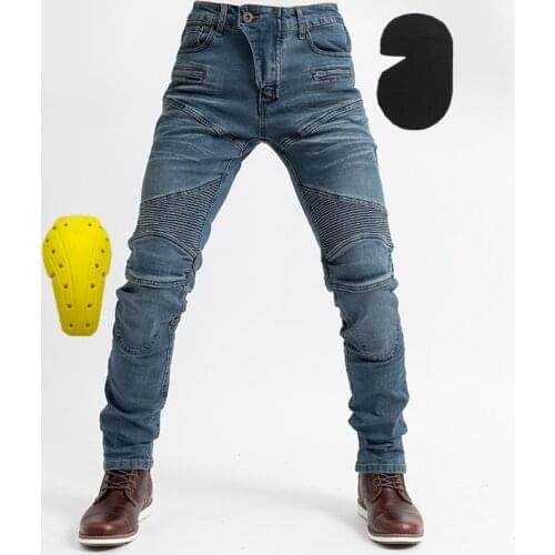 New Motorfiets Leisure Motorfiets Mannen Outdoor Riding Jeans Motorpoof Jeans Met Beschermen Versnellingen