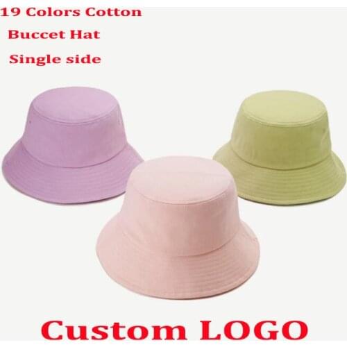 Custom LOGO!19Colors Bucket for Men Women Summer Sunscreen Panama Unisex Solid Color DROP SHIPPING Outdoor Fisherman Beach Gorro
