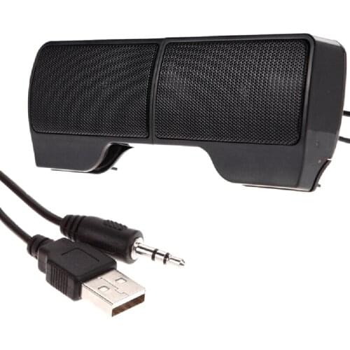 Portable Mini Clip USB Soundbar for Laptop / Desktop / Tablet PC - Black