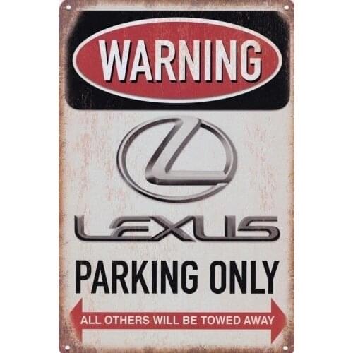Warning Lexus Parking Only Metal Plaque Tin Sign Garage Wall Art