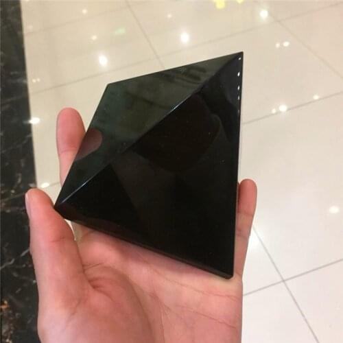 Drop shipping Natural black obsidian Crystal gemstone pyramid meditation reiki healing chakra obsidian crystal pyramid fengshui