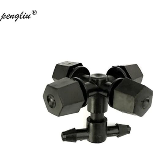 10Pcs Garden Irrigation Adjustable 4 Way Spray Misting Nozzle Garden Sprinklers Irrigation Fitting Home Garden tools IT172