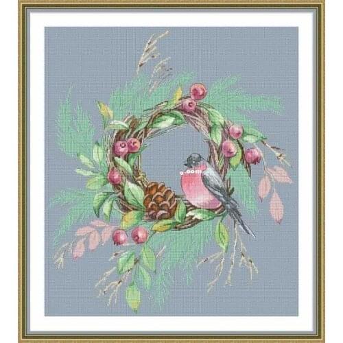 Manufacturer Embroidery Christmas Wreaths How to Use Cross Stitch Pattern with 100% Cotton Floss & Free Shipping for Wall Decor