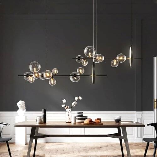 Modern Glass Led Chandeliers Lighting Living Room Decor Led Pendant Chandelier Lights Dining Room Hanging Lamp Bedroom Luminaire