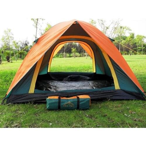 Ultra-light portable Outdoor camping tent Double layer adhesive anti-rain 3 person tent classic hot models against heavy rain
