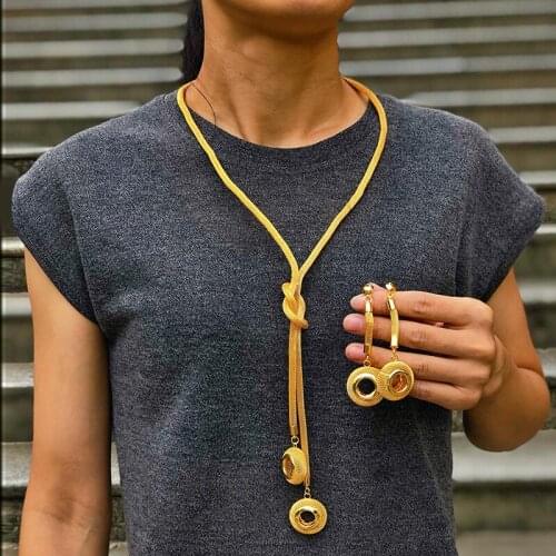 Wando Bead Gold jewelry set Women Nigeria Dubai gold-color African bead jewelry wedding jewelry set African Bridal Wedding Gifts