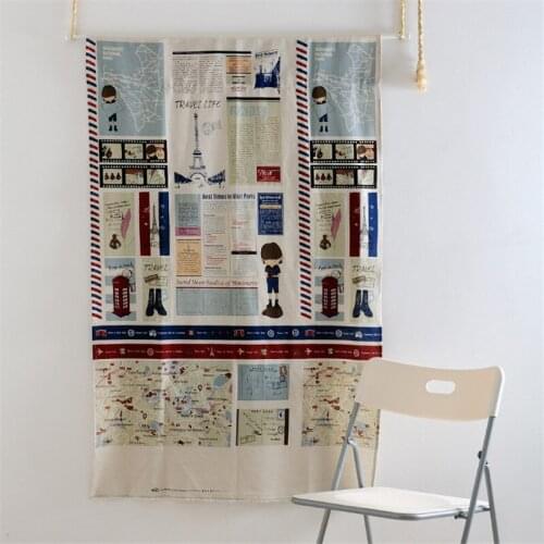 Mediterranean Style Household Partition Half Curtain Fabric Home Decoration Coffee Curtain Bathroom Door Curtain