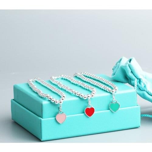 Women heart charms Bracelet Titanium Steel silver color high Quality Bracelet Jewelry drop shipping