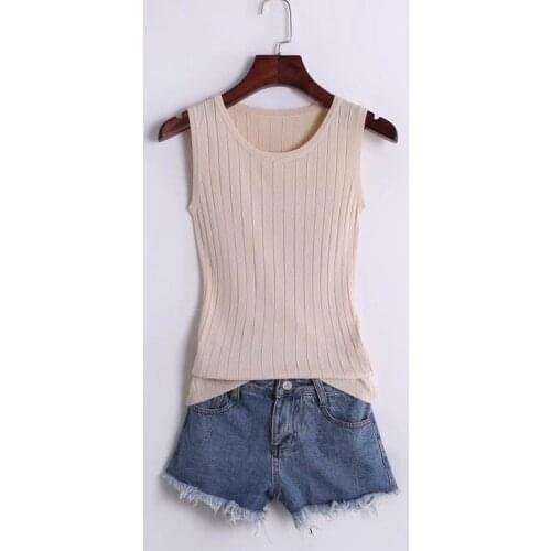 2020 Summer Womens Tops and Vests Solid Color Suspenders Sexy Casual Bottoming Shirt
