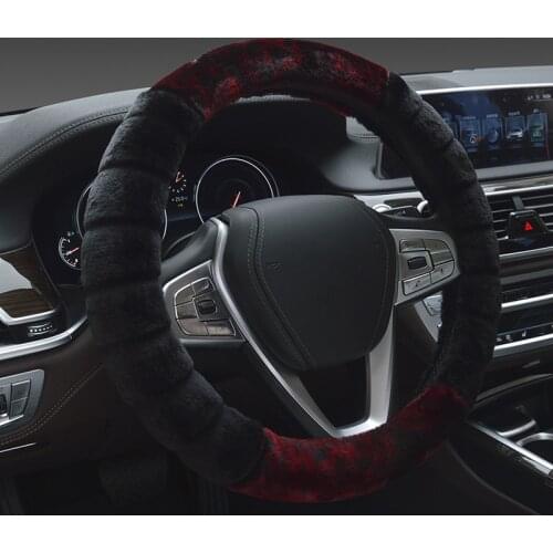 Winter Super Soft Plush Car Steering Wheel Cover Universal Warm Faux Fur Auto Handlebar on the Steering-Wheel 37/38cm 2019 New