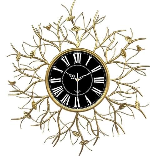 Golden Nordic Creative Wall Clock Silent Simple Bedroom Wall Clock Modern Design Metal Relogio Parede Home Decorations OO50WC