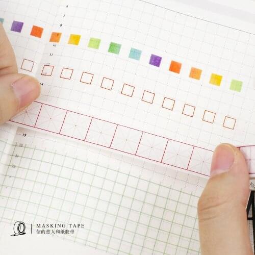 1pcs 2221 Washi tape 15mm*7m to-do list grid sticker stickers tear decorative DIY paste paper