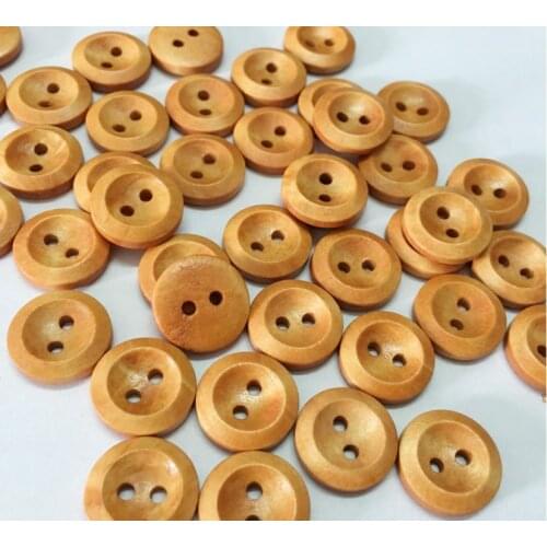 2 Holes 100pcs Round Wooden Buttons DIY Clothing Apparel Sewing Decorative Buttons 15mm Scrapbooking Buttons for Clothing