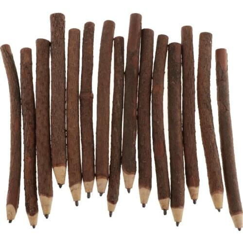 15x Rustic Branch and Twig Graphite Pencils Wood Branch Pencil Crafts Pencil for Drawing Writing Sketching Wedding Decor